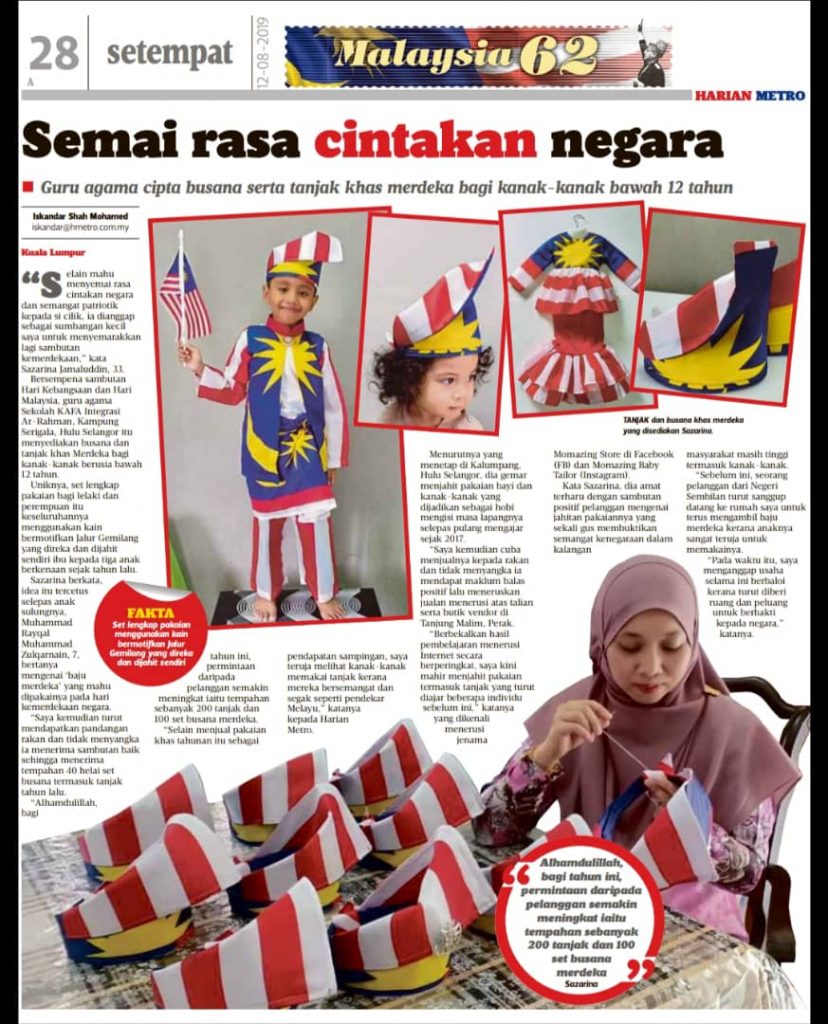 Momazing Tanjak Melayu Asli di Harian Metro